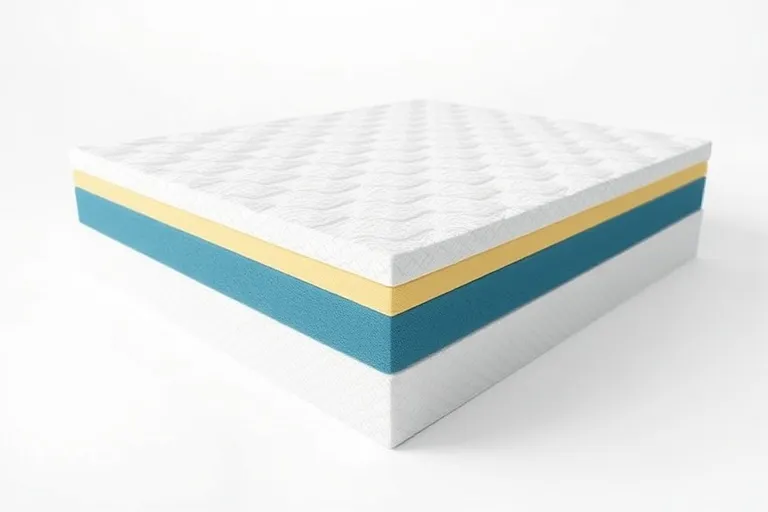 Colchón de espuma de alta densidad con capas de soporte visibles